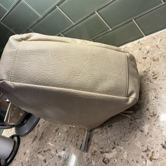 Bueno Handbags - Bueno Neutral Pebble Leather Shoulder Bag